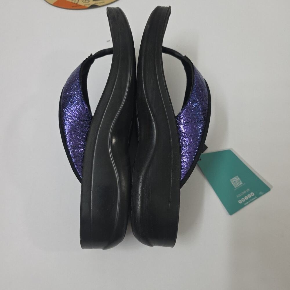 Women's 7 Purple Orthotic Comfort Sandals With Arch Support Heel + Arch Support - Picture 7 of 11